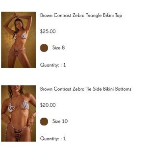 Brown zebra print bikini
